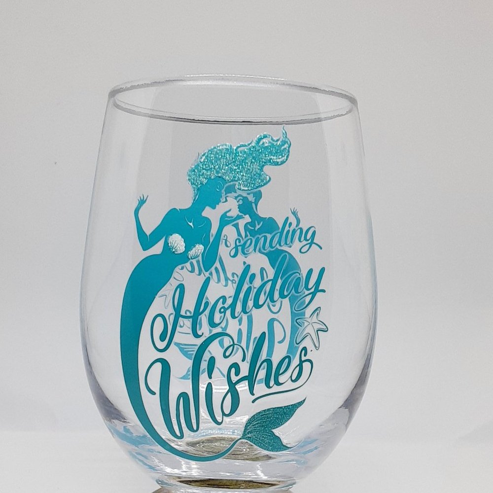 Holiday Mermaid Wine Glasses -  NWT